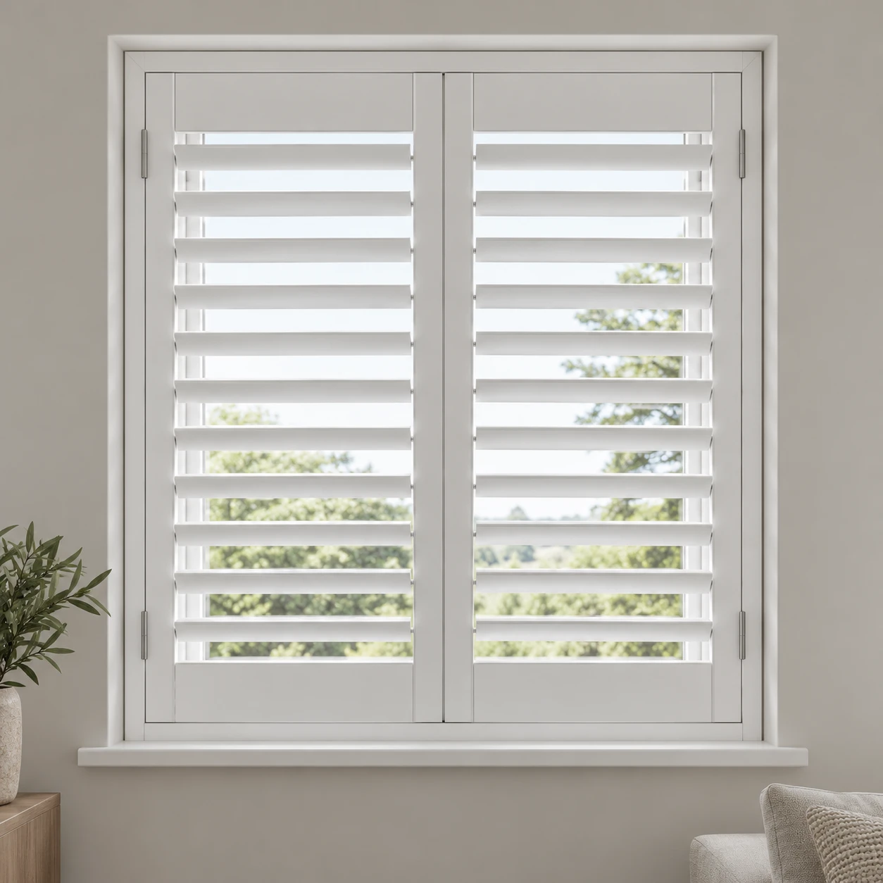 White PVC Shutters illustrative mockup
