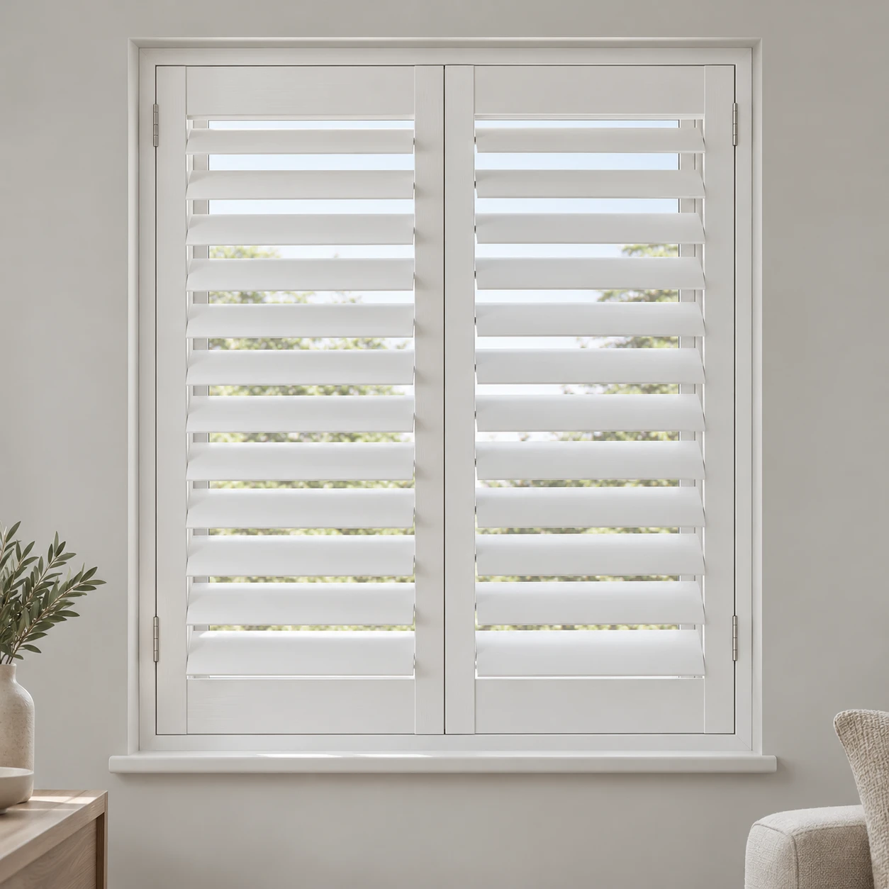 White Wooden Shutters illustrative mockup