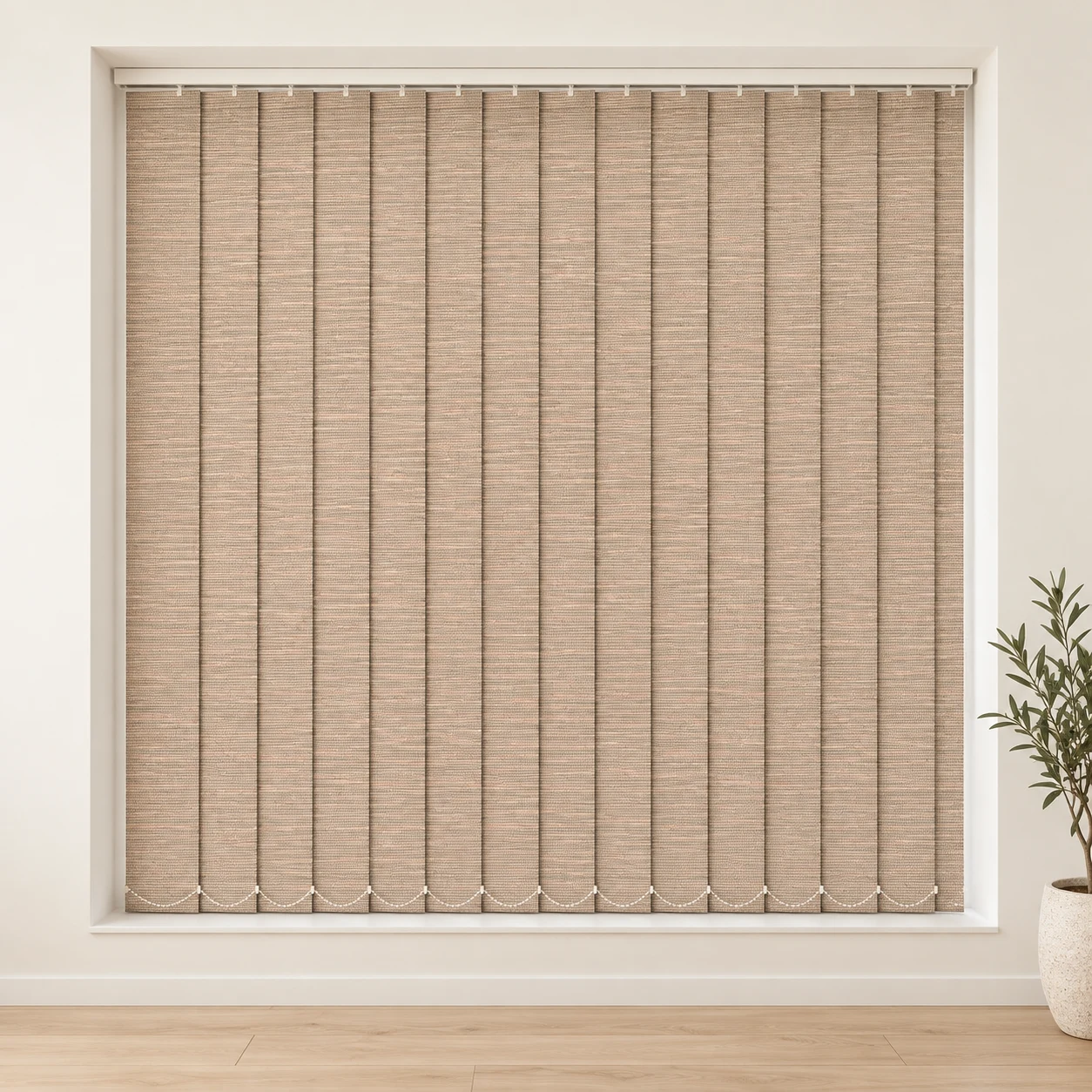 Min Glare Lilac shown as a full blind in a neutral room