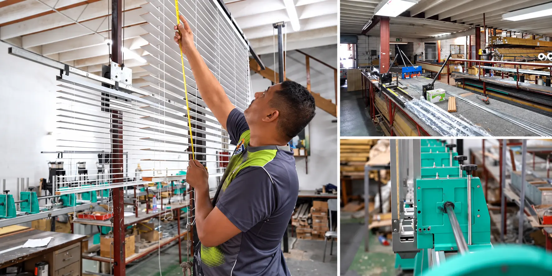 The manufacturing workshop — A look at where made-to-measure blinds take shape.